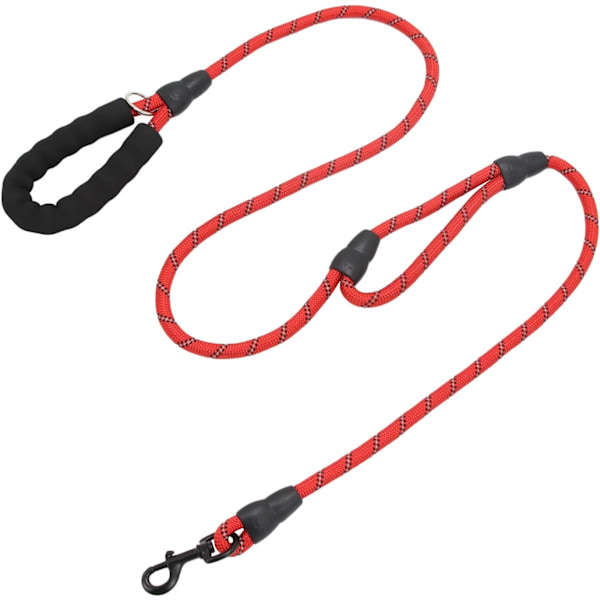 Lengde ca. 4,9 fot Dobbelthåndtaks hundekobbel med trafikpolstring To håndtak og reflekstråd, kraftig førerkobbel for små og mellomstore