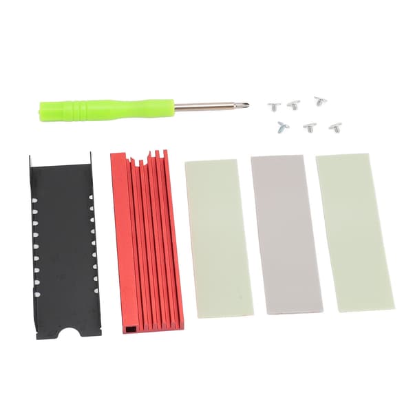 M.2 NVME 2280 SSD Køleplade Support Single Double Sided SSD Køleplade med Termiske Silikon Pads til PC til PS5 til PS5 Slim Rød