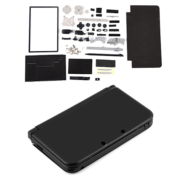 Fuld husbeklædning Cover Shell Reparation Dele Komplet Udskiftningskit til Nintendo 3DS XL Sort