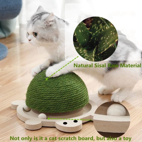 Cat Scratcher Toy，Sisal Cat Scratching Ball，Cat Scratcher Toy med boll，Naturlig Sisal Cat Scratching Pad med boll，Interaktiva leksaker för katter