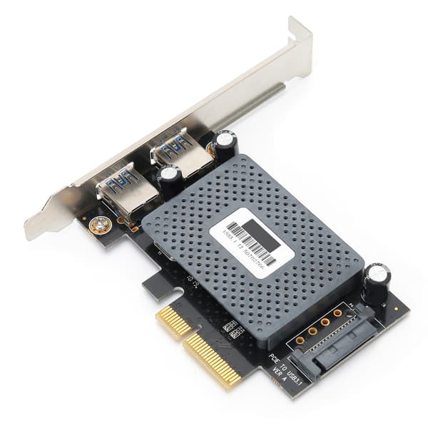 PCI‑E expansionskort Riser 4x till 2 typ‑A USB3.1 10 Gbps Express Adapter Controller-kort