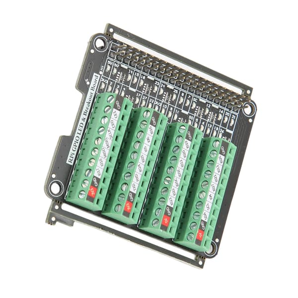 Terminalblok Breakout Board LED-lys 3.3V 3A Terminalblok Modul til RPi A+3A+B+2B 3B 3B+4B