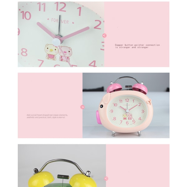 SAYTAY Soveværelsesvækkeur, Piggy Alarm Clock , Student Home Decoration Desktop Clock