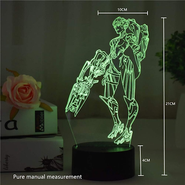 Widowmaker Fargerike LED-lys 3D nattlys USB bordlampe 7 farger berørings-/fjernkontroll 16 farger Mote hjemmedekorasjon Kreative barneggaver