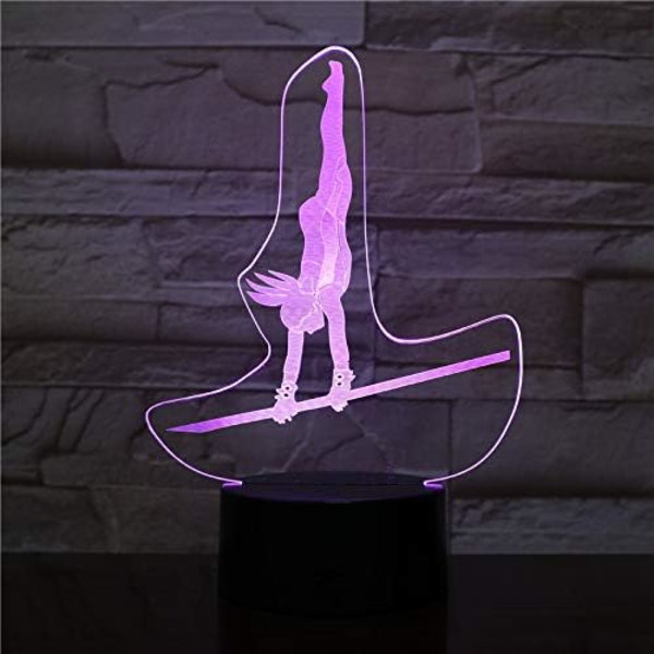 3D Kunstnerisk Gymnastik Natlys Touch Bordskrive Optisk Illusion Lamper 7 Farveskiftende Lys Hjem Dekoration Julegave Fødselsdag