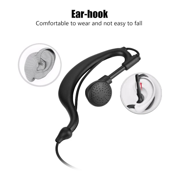 2-stifts öronmussla PTT Walkie Talkie-headset EAr-krok för tvåvägsradio