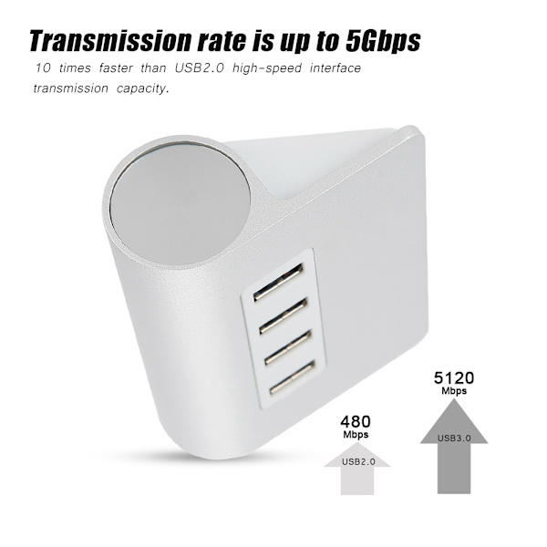 Hög hastighet bärbar mini 4-portars USB3.0 laddningshub splitteradapter för ORICO M3H4