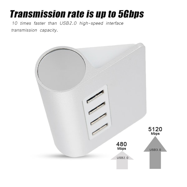 Højhastigheds bærbar mini 4-port USB3.0 opladningshub splitter adapter til ORICO M3H4