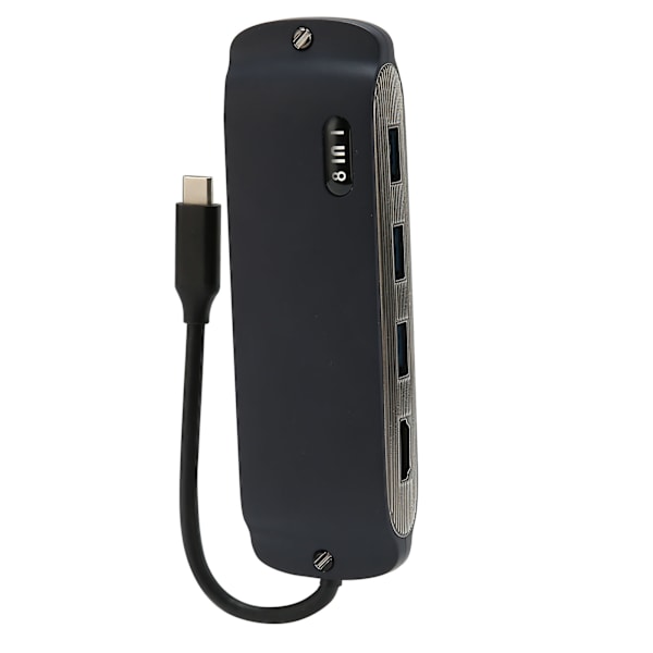 8 i 1 Dockningsstation Multifunktion 4K30Hz HD Multiport USB 100M Nätverksport USB C Hub Adapter Marinblå