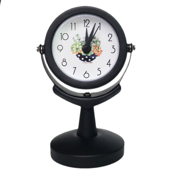 Radyo Alarm RF Saat Analog Alarm Masası Ölçeksiz Çalar Saat - Siyah, 6 x 9,5 cm