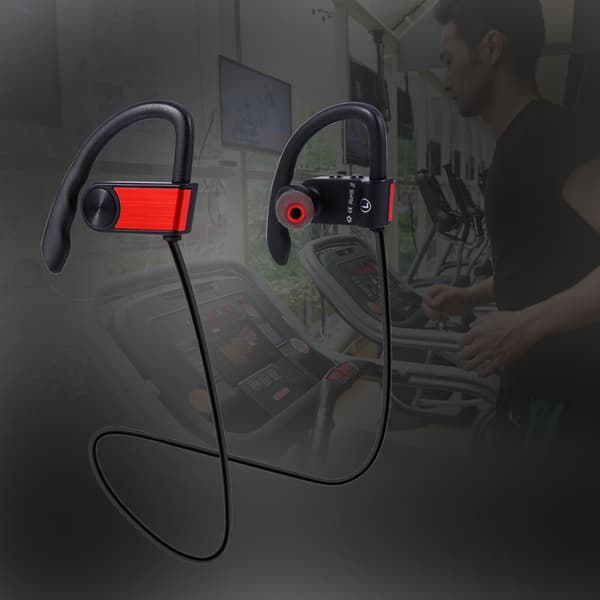 Mini trådløs Bluetooth 4.0 stereo støyreduserende headset øretelefon ørepropp rød