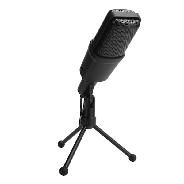 USB-kondensatormikrofon med ledning og justerbar stander til online-spil/live-udsendelse/videomøder - sort