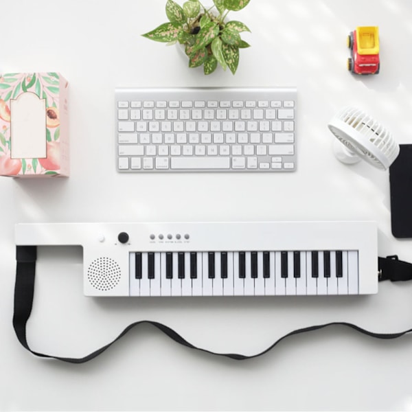 37-näppäiminen sähköpiano, kannettava kitara, elektroninen urku, mini-keytar, opetuskäyttöön tarkoitettu soitin BF-3755 White
