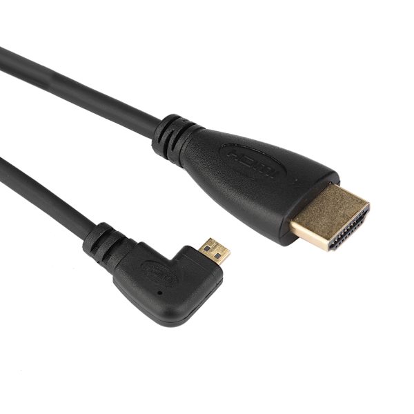 Rätvinklad HDMI till Micro HDMI HD-omvandlaradapterförlängningskabel Trådsladd 1080P Stabil