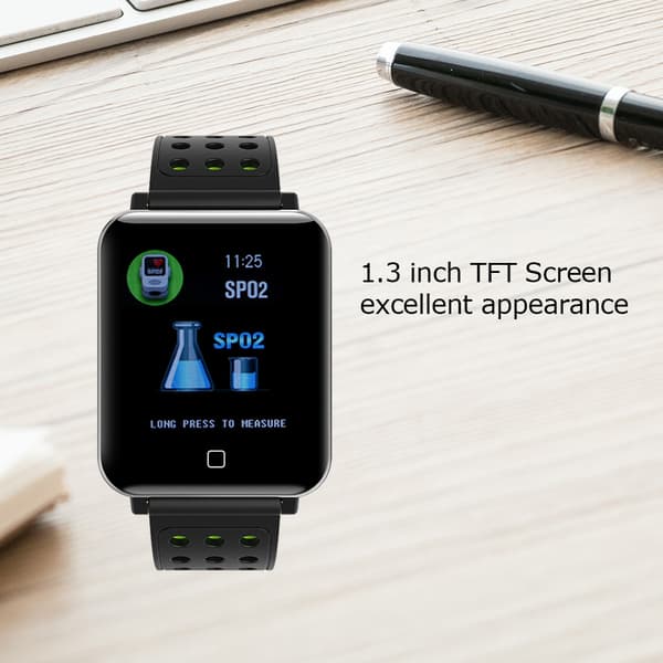 Smart Watch Vandtæt Hjertefrekvens og Blodtryksmonitor Smart Armbånd Sort