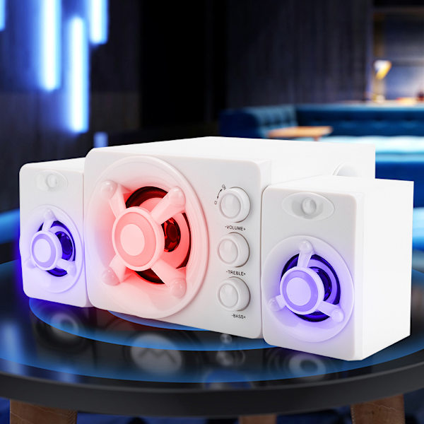 SADA D-208 Desktop Computer Soundbox Multimedia Hjemmehøjttaler Hvid