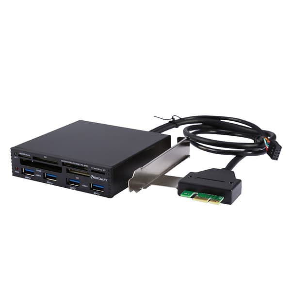 3,5\" Frontpanel PCI-E til USB 3.0 4-porters SD TF-kortleser   USB 3.0 driver-CD