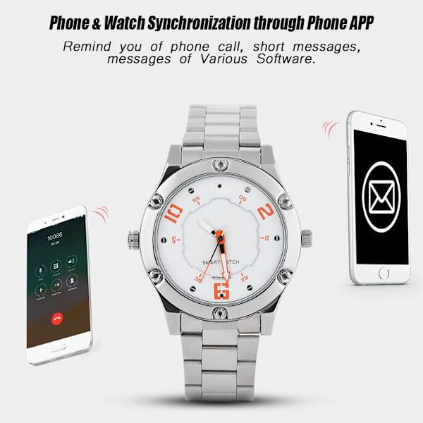 Meddelanden Påminn Smart Sport Watch Sömnmonitor 2-månaders Standby Stegräknare Klocka för Android/iOS