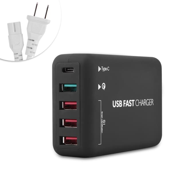 Multiport 4 USB-grænseflader QC 3.0 USB-væghurtigopladerstation Strømadapter
