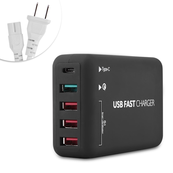 Multiport 4 USB Interfaces QC 3.0 USB Wall Fast Charger Station Power Adapter