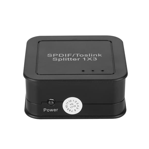 SPDIF optisk fiber lydsplitter 3 porte 3X1 switchboks hub adapter transmitter