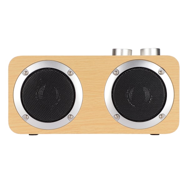 Trådlös Bluetooth-högtalare Retro Full Frequency Bärbar Trä Datorhögtalare för WindowsGul Trästruktur