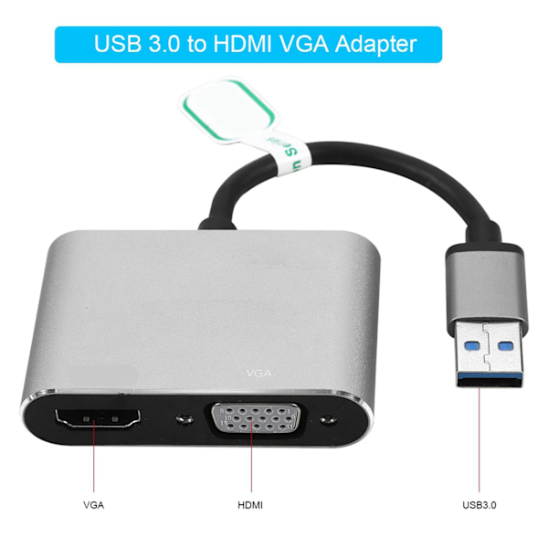 CableDeconn 1920*1080P USB 3.0 - HDMI VGA -näytön peilausvideo -laajennus HDMI VGA -sovitin