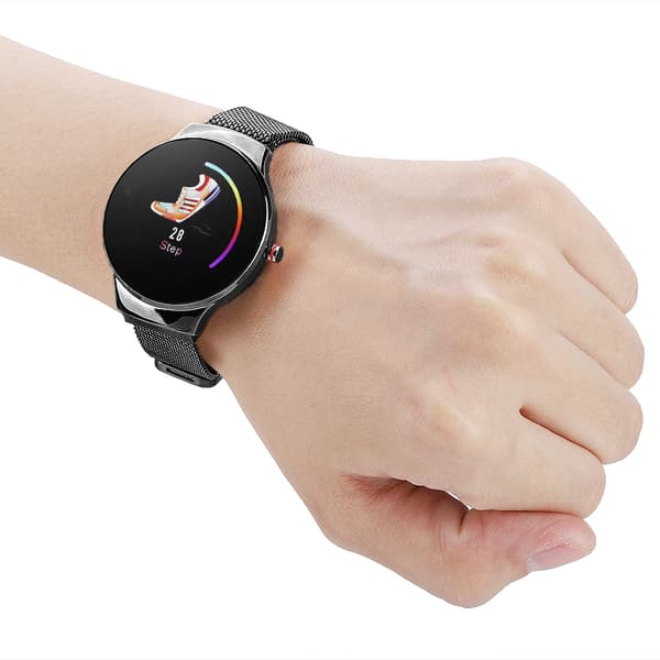 H5 Bluetooth Vandtæt Ur Hjertefrekvens Blodtryk Fitness Tracker Ur Sort