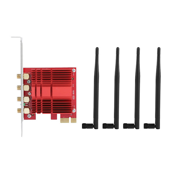 WiFi-adapter PCI-E-netværkskort, 802.11AC Dual Band AC1900 PCI-E-netværksadapter Rød