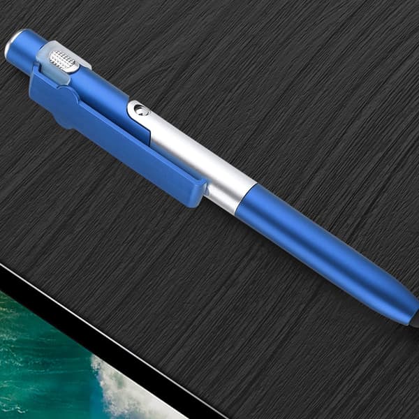 4 i 1 Touch Screen Kapacitiv Kuglepen Med LED Lys Til Tablet(Blå)