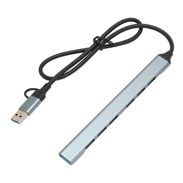 Typ C Hub 7 Gränssnitt 5 Gbps Aluminiumlegering Plug and Play Space Grey USB 3.0 Dockningsstation för stationär dator bärbar dator PC
