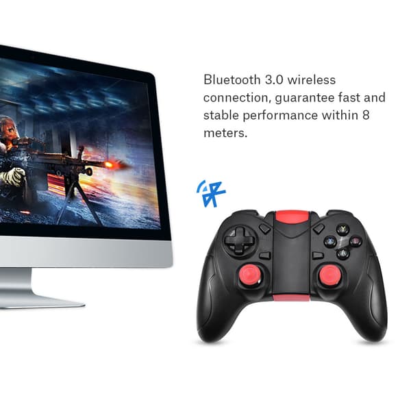 Bærbar trådløs Bluetooth spillkontroller Gamepad Joystick for Android iOS-telefon