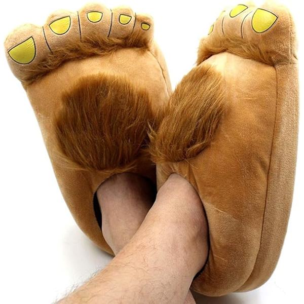 Miesten Bigfoot Furry Monster -uutuus tohvelit, Furry Monster Adventure -tohvelit Mukavat lämpimät Hobbit -jalkatossut aikuisille