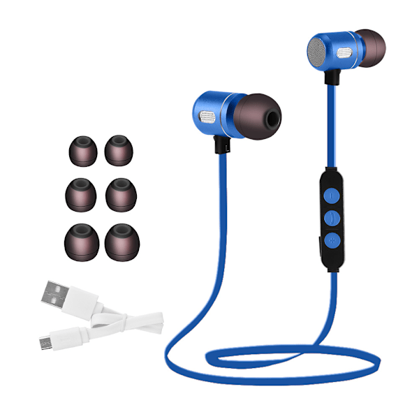 Urheilulliset Bluetooth-langattomat nappikuulokkeet, magneettiset stereokuulokkeet, handsfree-kuulokkeet, kannettavat (sininen)