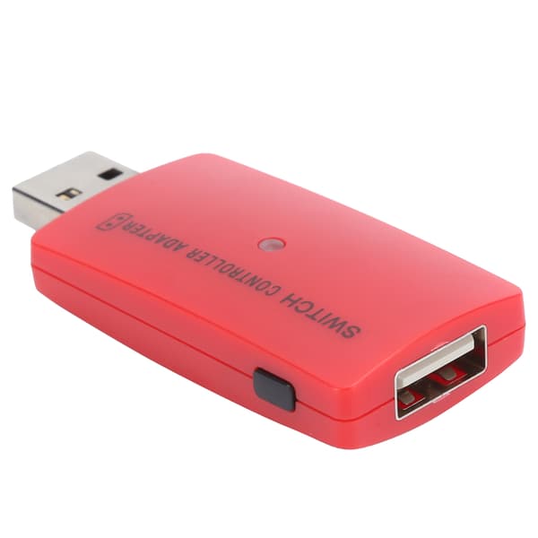 Bærbar USB trådløs Bluetooth-kontrolleradapter håndkonverter for PS4 Switch spillkonsoll rød