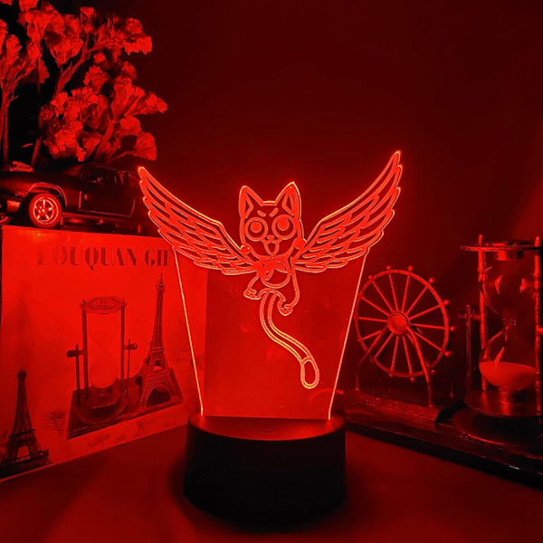 Nattlys Manga Fairy Tail LED Berøringsfølsom Nattlampe for Barnerom Innredning Barn Gave Bord 3D Lampe Anime Fairy Tail
