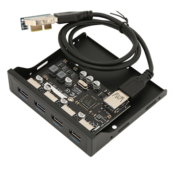 PCIE-USB 3.0 -tietokoneen etupaneelin 4 porttia 5 Gbps PCIE USB -sovitin, tukee hot swap -toimintoa, 3,5 tuuman USB3.0 -etupaneeli Windowsiin