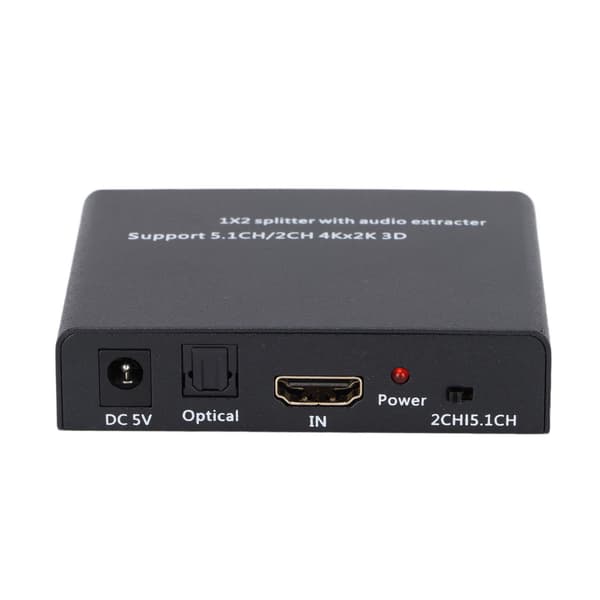 HD Multimedia Interface 1 till 2 Splitter 5.1CH/2CH 4K Konverter med Video Audio Extractor