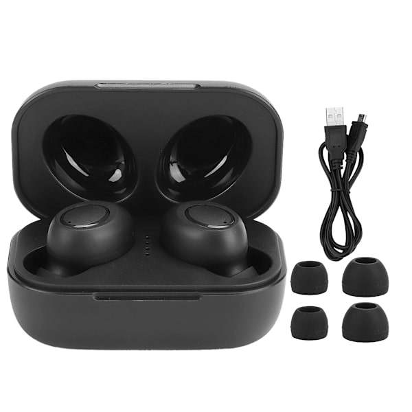 Bærbar Bluetooth5.0-øretelefon Sportsheadset Højdefinitionslydkvalitet sort