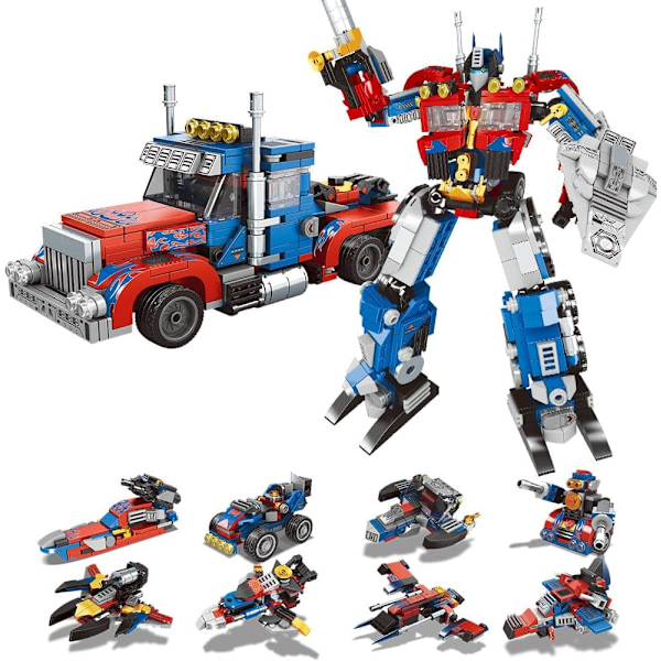 Transformer Robot Bil Byggesett for Gutter 8-12 År, 8-i-2 Robot Fly Skip Byggesett for 10 År Gammel Gutt, Julebursdagsgave