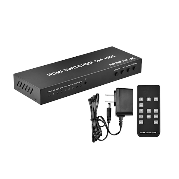 4K*2K 3x1 HDMI 3D UHD-svitsj Splitter Switcher ARC PIP SPDIF 3,5 mm med fjernkontroll