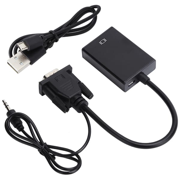 VGA til HD Multimedia Interface Adapter-kabel med lydkabel 1080P VGA-konverter