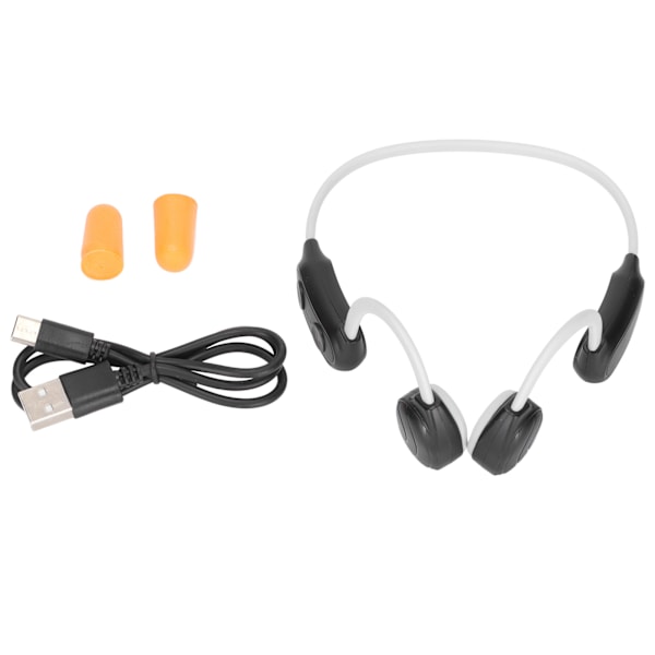 Langattomat Bluetooth-luujohtokuulokkeet, stereokuulokkeet mikrofonilla juoksuun, urheiluun, valkoinen