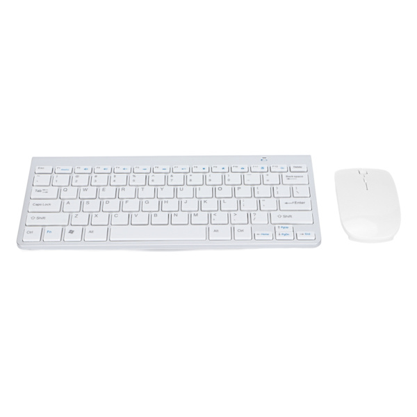 Tangentbord Mus Combo Trådlös 2.4G USB Ultratunn Bärbar Ergonomisk Slitstarkt Tangentbord och Mus för Notebook DatorSilver