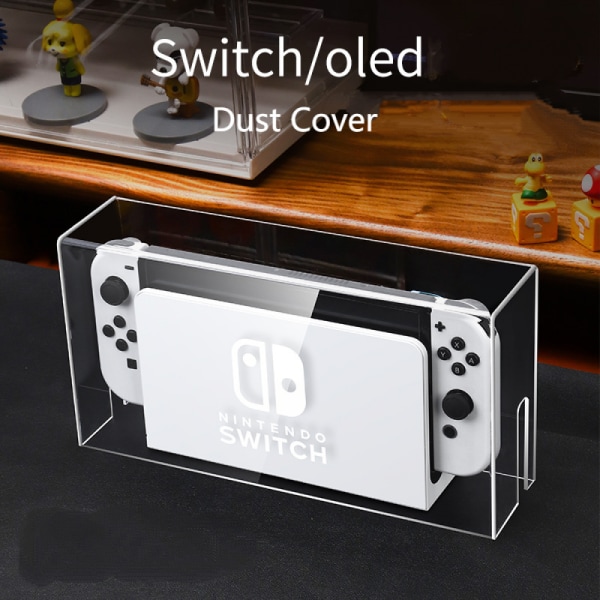 Transparent spelmaskin akryl dammskydd värdskydd dammskydd Nintendo Switc lysande basfodral
