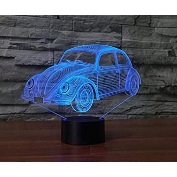 3D Bilfordons Nattlampa Touchbordsskiva Optisk Illusion Lampor 7 Färgväxlande Ljus Heminredning Jul Födelsedagspresent