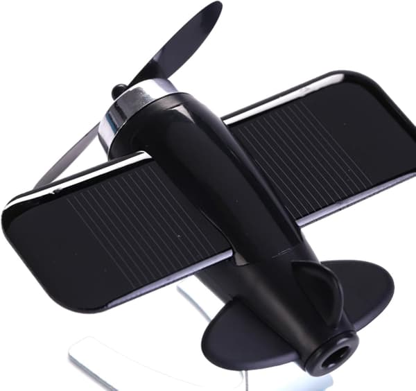 Bil Lufterfrisker, Bil Aromaterapi Diffuser med Solroterende, Renser Lugte, Lindrer Stress, Sol Fly Model Lufterfrisker til Bil Black color