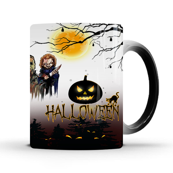 Halloween Resurrection Skull Keramisk Fargeskiftende Krus Varmt Vann Temperatur Gradient Termisk Kaffe Krus