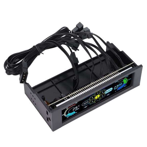 Vifte Controller PC Intelligent Deteksjon Automatisk Alarm 5 Vifter Kontroll Lav Støy LCD Vifte Controller Kjøling for PC