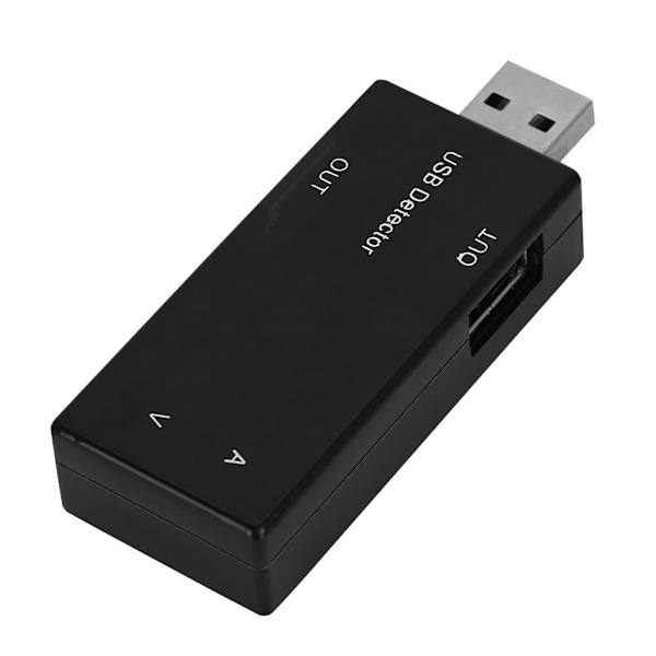 Sort USB-strømmåler Spændingstester Dobbelt display Bordmåler
